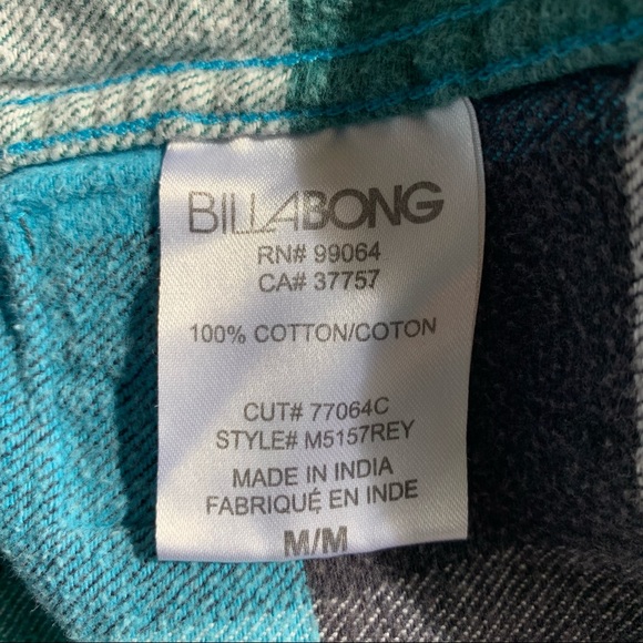 Billabong Men's Box Flannel Button down shirt  size M - Picture 8 of 13